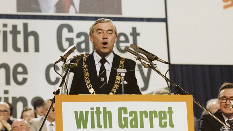 Fergus O'Brien at the Fine Gael Ard Fheis in 1981 (Pic: RTÉ Archives)