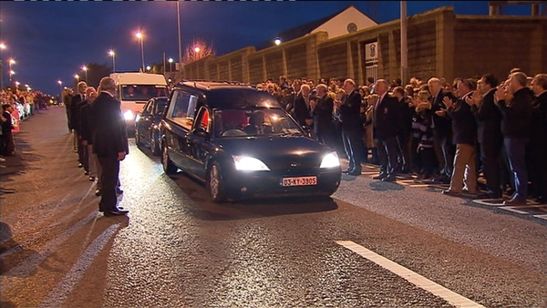 The remains on Anthony Foley outside Thomond Park