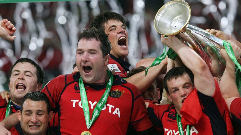 Anthony Foley and his team-mates celebrate that famous triumph of ten years ago