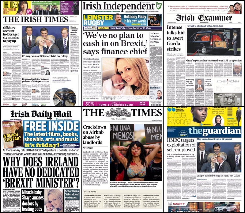 As you may know, today is the first day of industrial action by some Gardai in pursuit of pay restoration and this dominates the front pages today.
