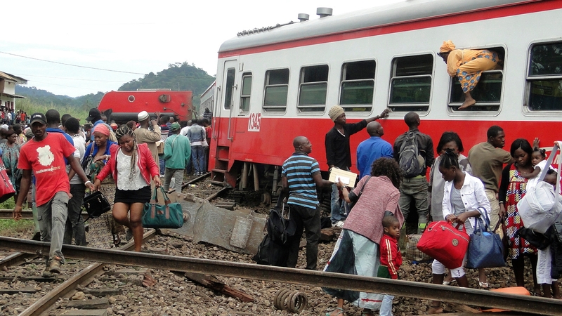 The train, crammed with people due to road traffic disruption between the two cities, came off the tracks just before reaching the central city of Eseka
