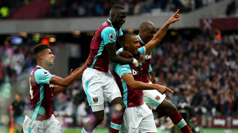 Winston Reid celebrates his injury-time winner for West Ham