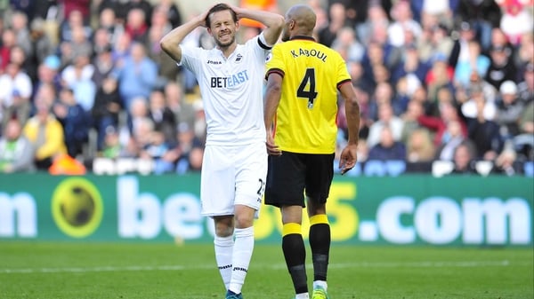 Gylfi Sigurdsson came closest to breaking the deadlock at the Liberty Stadium