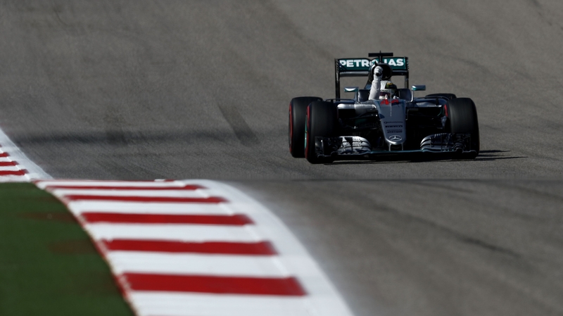 Lewis Hamilton punches the air in Austin