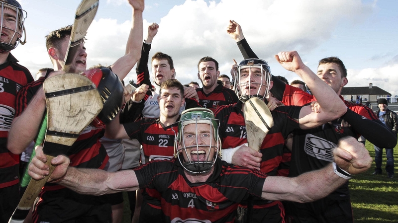 Ballygunner players celebrate their Waterford SHC title win at Walsh Park
