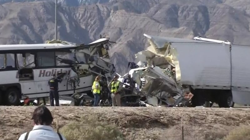 The crash happened about 180kms east of Los Angeles
