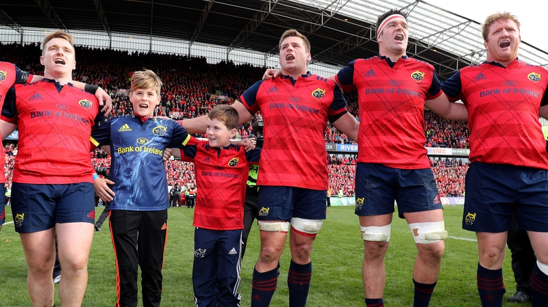 Anthony Foley's sons joined Munster on the pitch after the game
