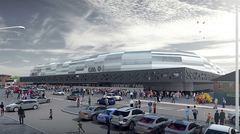 A computer generated image of the new Casement Park project.