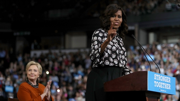 The US First Lady and Mrs Clinton made their first joint campaign appearance in North Carolina