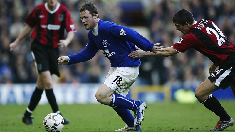 Wayne Rooney in action for Everton in 2003 against Manchester City