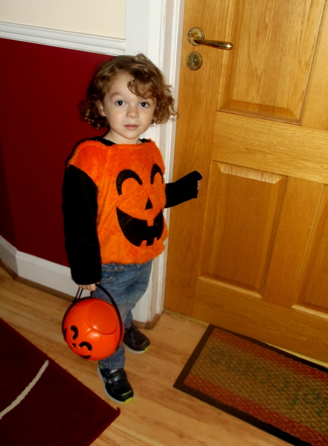 2 year-old Sean Hoban in pumpkin costume (Pic: Helen Hoban)