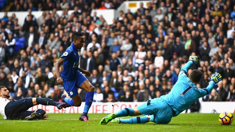 Ahmed Musa of Leicester City scores against Spurs