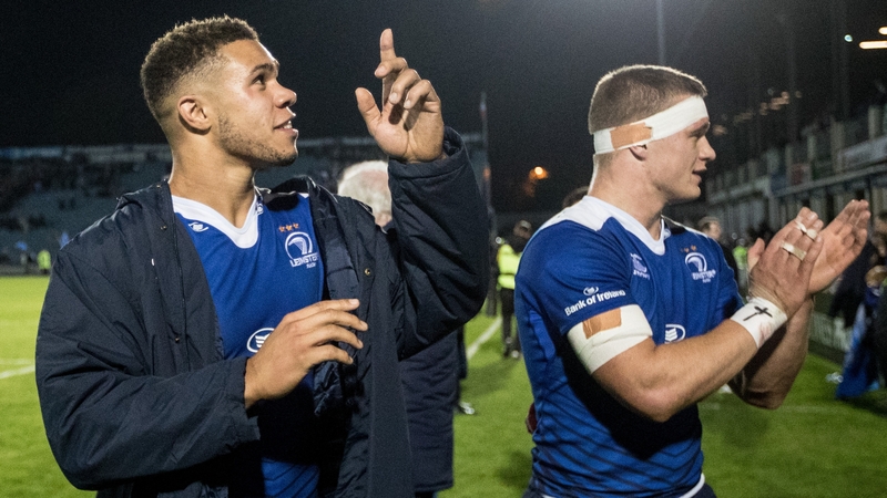 Try scorer Adam Byrne celebrates the win over Connacht