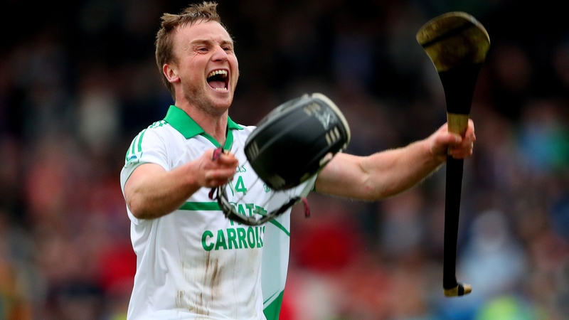 Mark Bergin celebrates at the final whistle