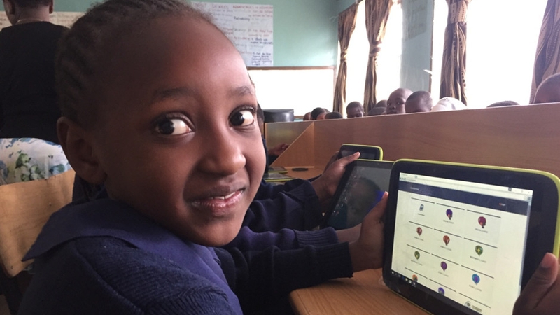 Children at Bidii Primary School use the tablets for many of their lessons