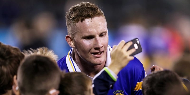Castleknock's Ciaran Kilkenny poses for photographs after their semi-final win over St Jude's