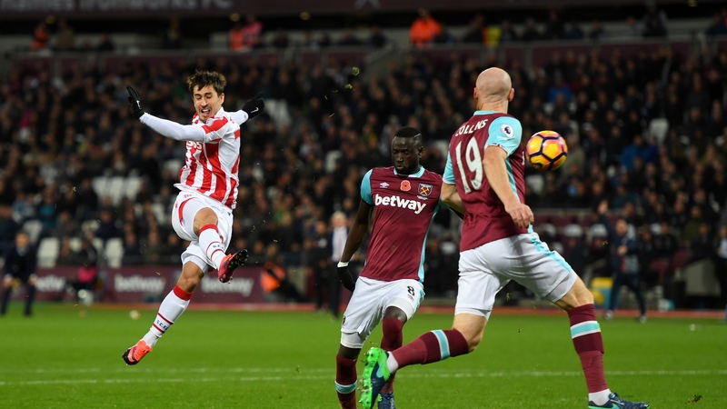 Bojan Krkic scores for Stoke against West Ham