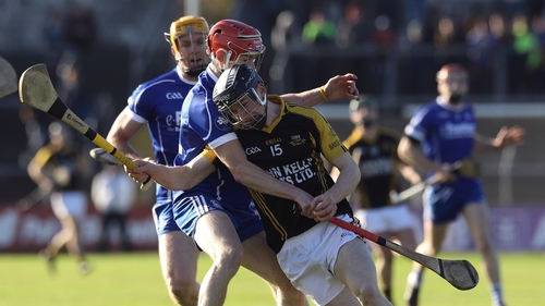 Ballyea's Pearse Lillis is tackled by Stephen Maher of Thurles Sarsfields
