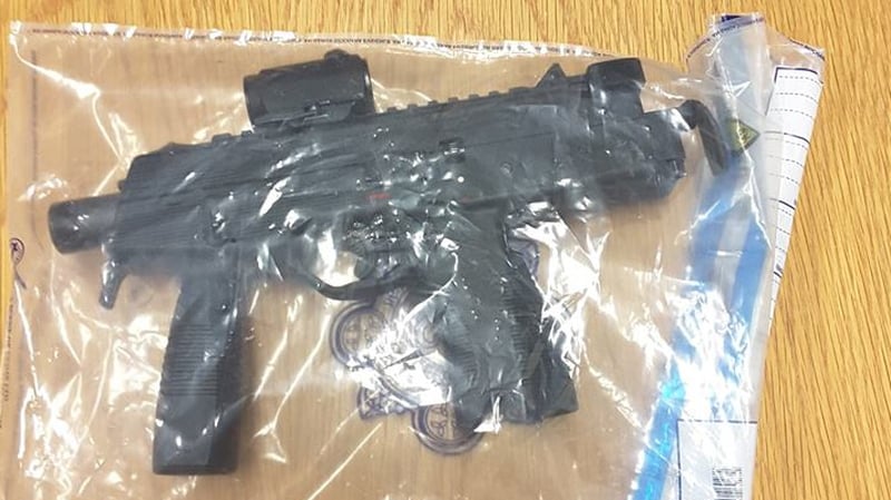 Two sub-machine guns were among the goods seized