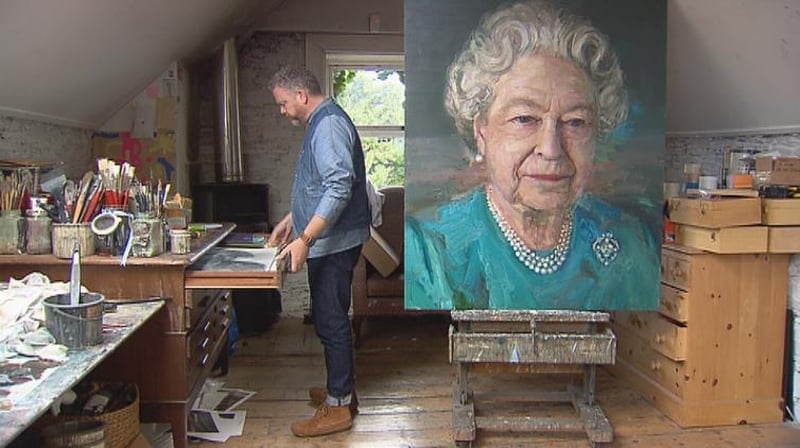 New portrait was unveiled of Queen Elizabeth by Co Down artist Colin Davidson