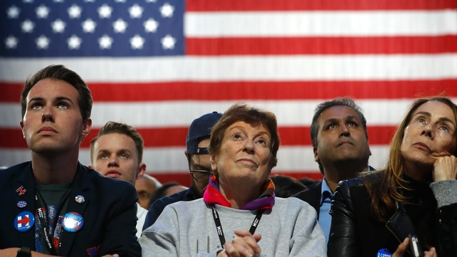 Silence as it becomes clear Donald Trump is leading the race