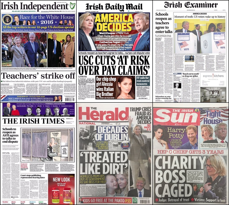 Most papers had to go to press before the likely result of the US presidential election became clear.