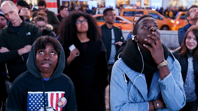 Watching the results in New York City
