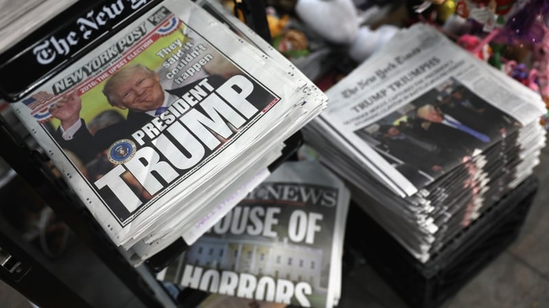 US newspapers on the day after Donald Trump was elected President