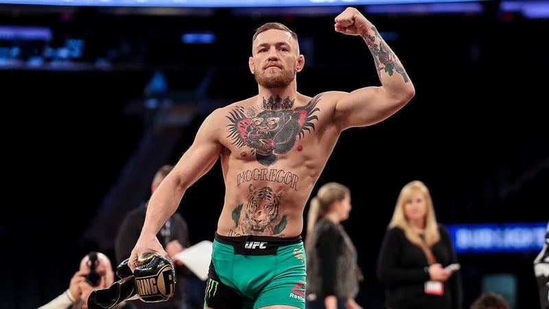 Conor McGregor at today's open workout at Madison Square Garden