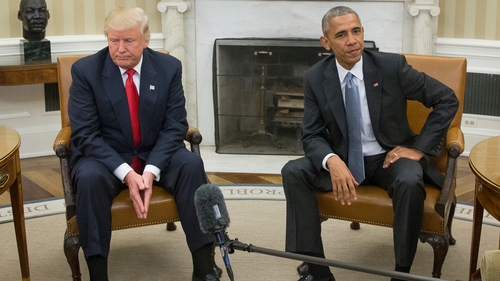 President Donald Trump responded to Barack Obama's accusations by claiming his predecessor was a 'terrible' leader (file pic)