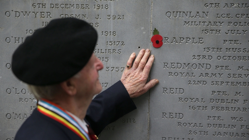 Some 30,000 Irish people died on the battlefields of Europe in WWI