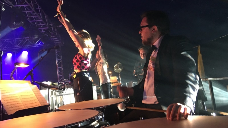 Timpani for the (dance) devil: Vocalist Gemma Sugrue and Jenny Greene with the RTÉ OC at the Electric Picnic