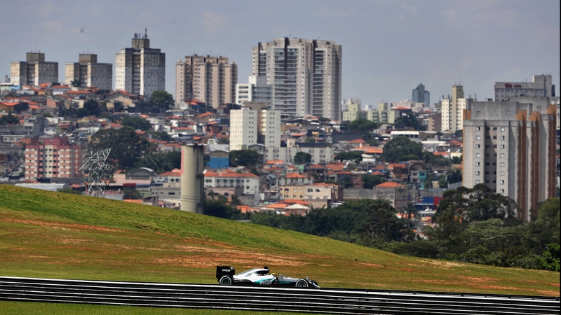 Lewis Hamilton at Autodromo Jose Carlos Pace today