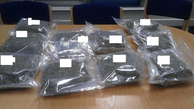A large quantity of cannabis herb was discovered when gardaí stopped and searched a car in Kilcock this afternoon