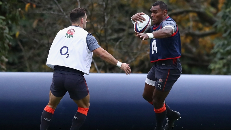 Semesa Rokoduguni during an England training session