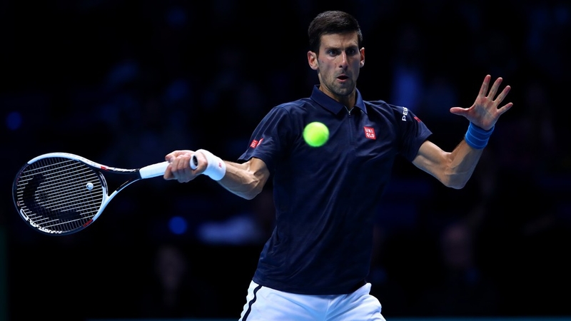 Novak Djokovic en route to his victory over Milos Raonic