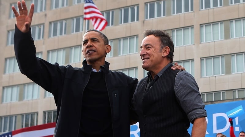 Obama alongside The Boss, Bruce Springsteen