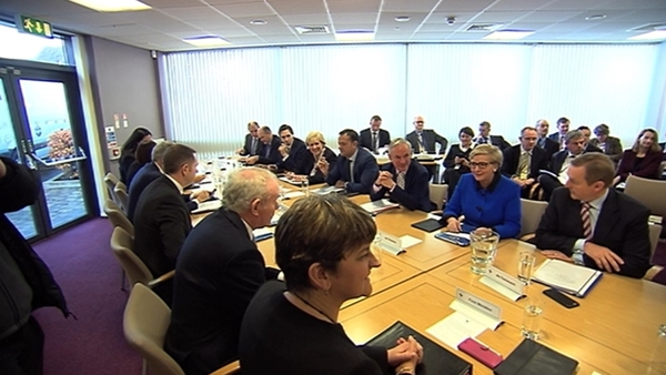 The meeting was hosted by Northern Ireland First and Deputy First ministers Arlene Foster and Martin McGuinness and was attended by Taoiseach Enda Kenny, Tánaiste Frances Fitzgerald and Minister for Foreign Affairs Charlie Flanagan