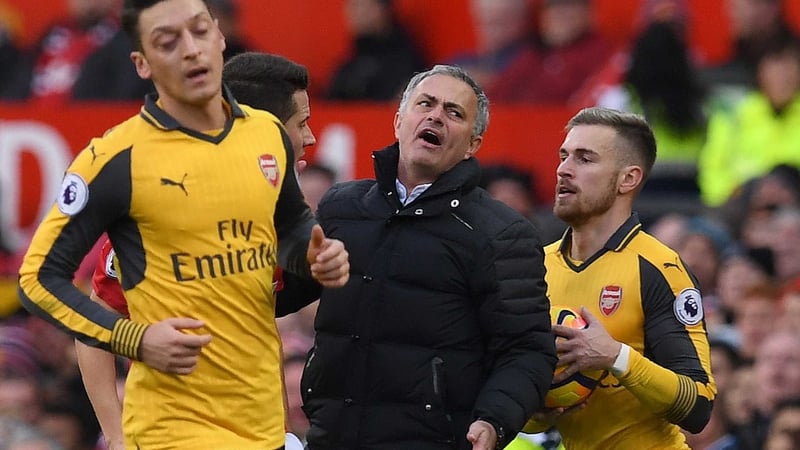 Jose Mourinho reacts on the sideline