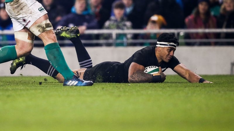 Fekitoa scoring against Ireland last year