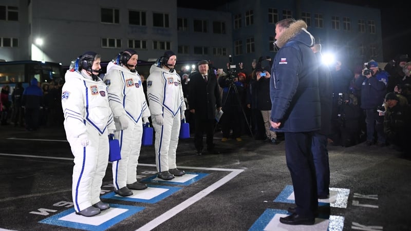 The three astronauts launched from the Baikonur Cosmodrome in Kazakhstan on Thursday
