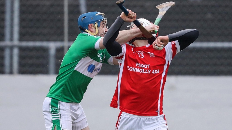 Cuala's Con O'Callaghan with Paudie Kehoe of St Mullins