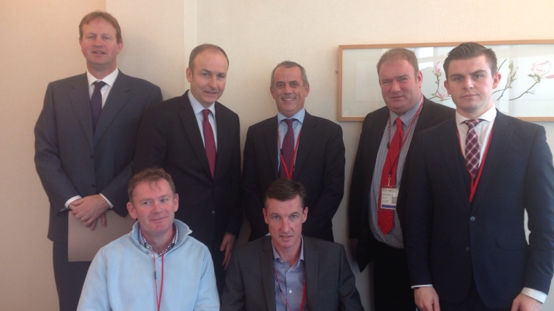 Fianna Fáil leader Micheál Martin (second from back left) met with a number of Bill Kenneally's victims