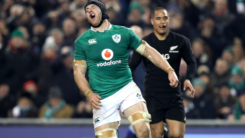 Sean O'Brien reacts to a knock on with the line at his mercy