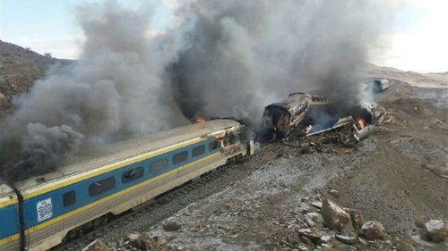 A train crashed into another which had broken down