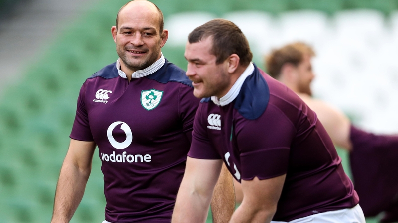 Rory Best looks on at young front-row colleague Jack McGrath
