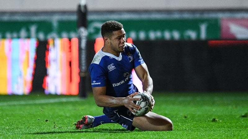 Leinster's Adam Byrne scores his side's second try