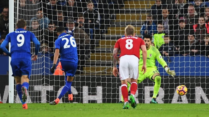 Riyad Mahrez equalises from the spot