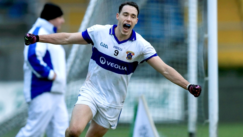 Shane Carthy celebrates his goal against Mullinalaghta