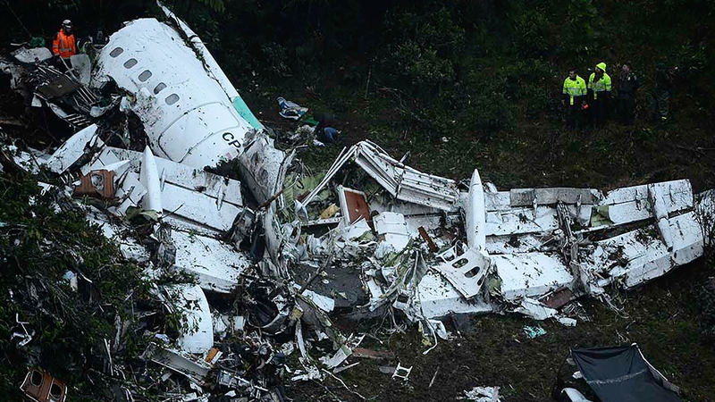 The plane crashed about 50km from Medellin, Colombia's second largest city